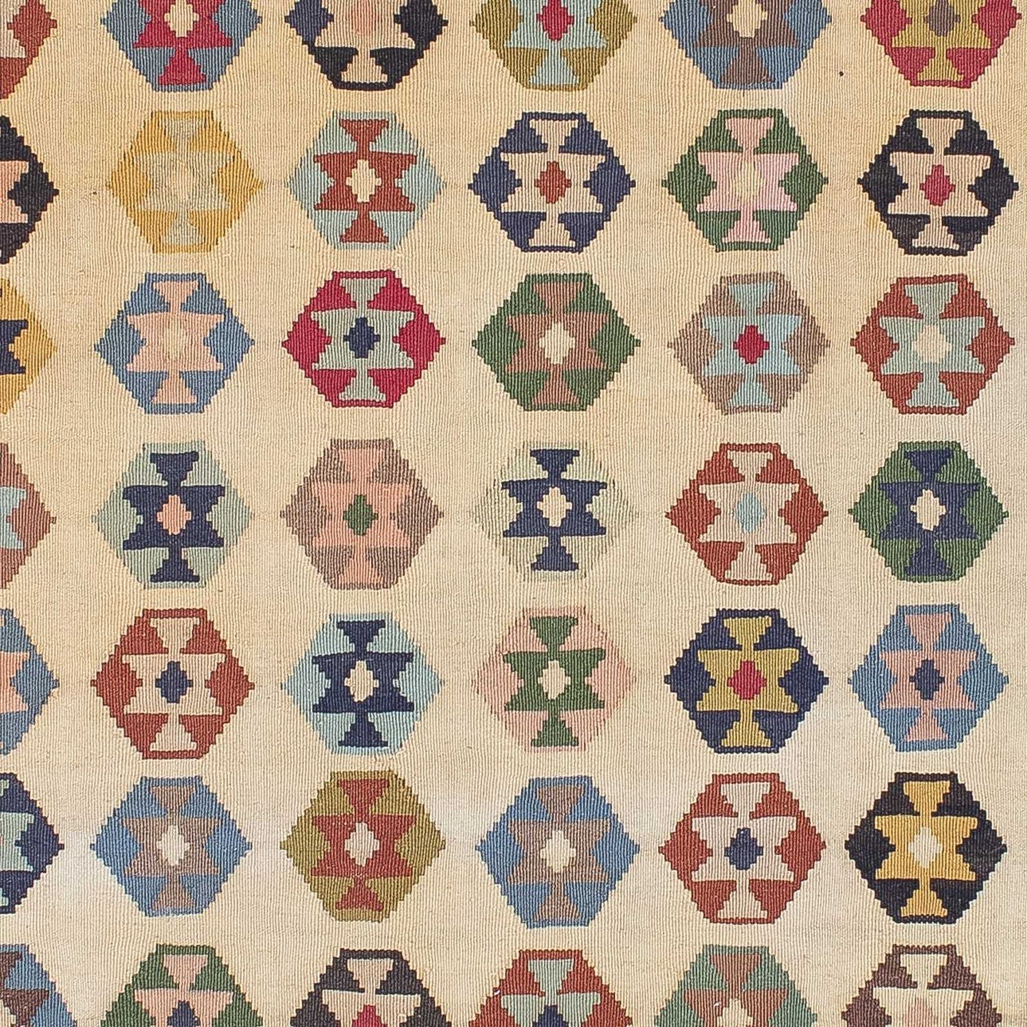 Kelim-tæppe - orientalsk - 216 x 127 cm - beige