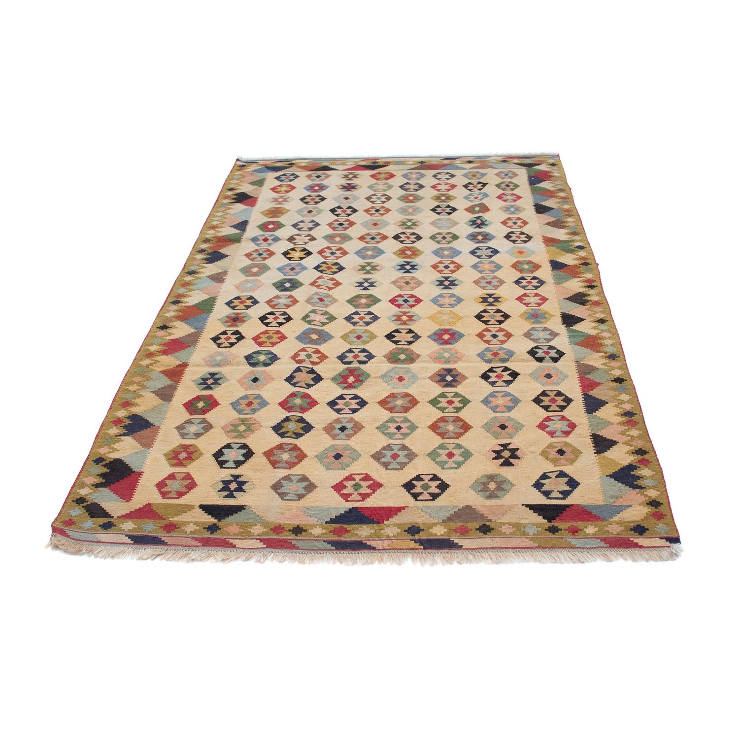 Kelim-tæppe - orientalsk - 216 x 127 cm - beige