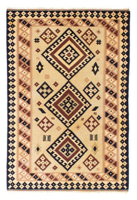 Kelim-tæppe - orientalsk - 214 x 140 cm - beige