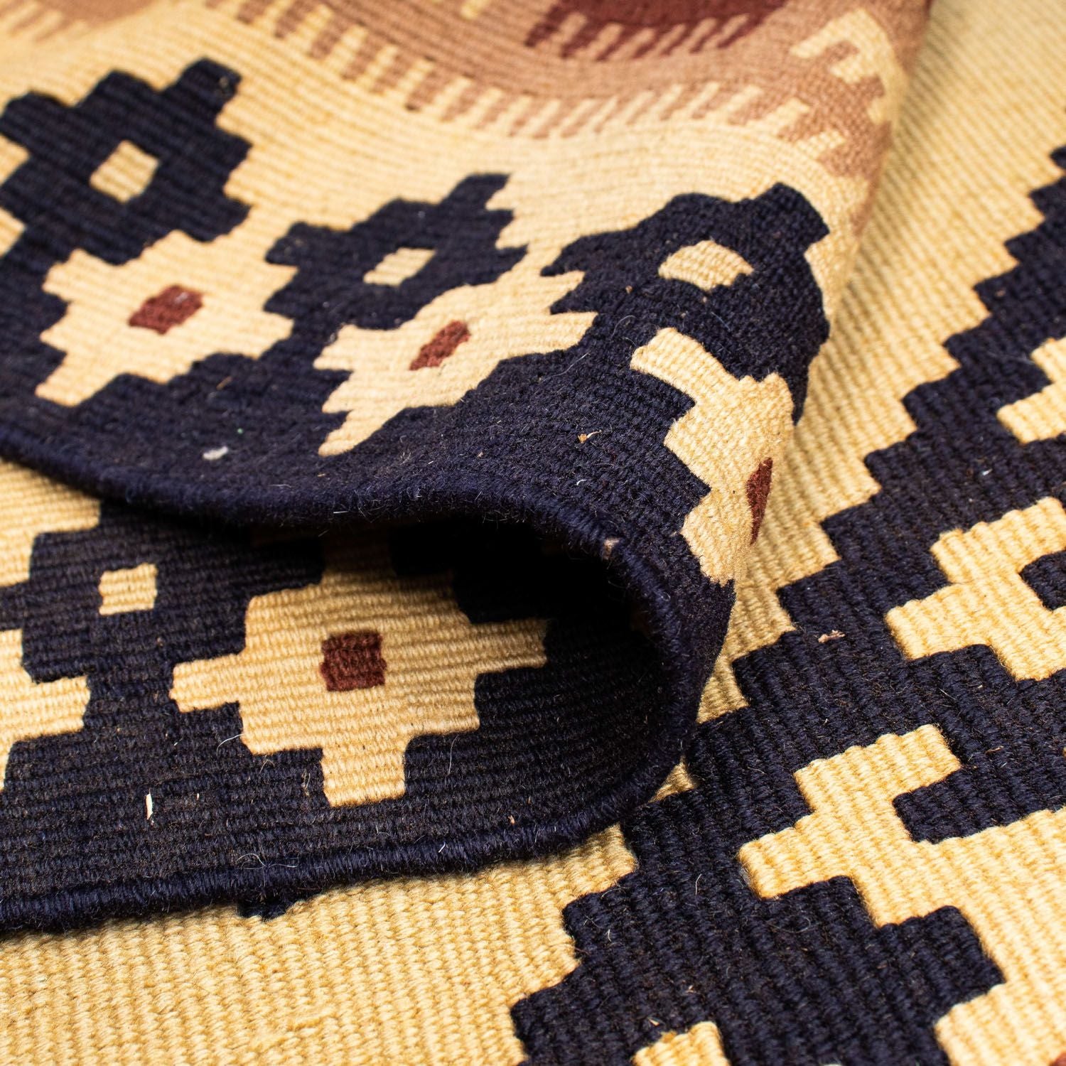 Kelim-tæppe - orientalsk - 214 x 140 cm - beige