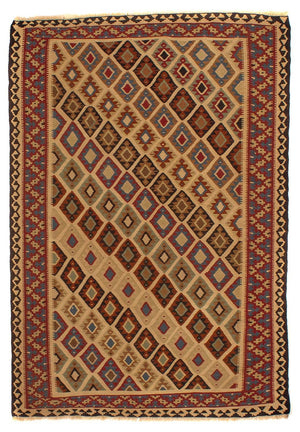 Kelim-tæppe - orientalsk - 175 x 124 cm - brun