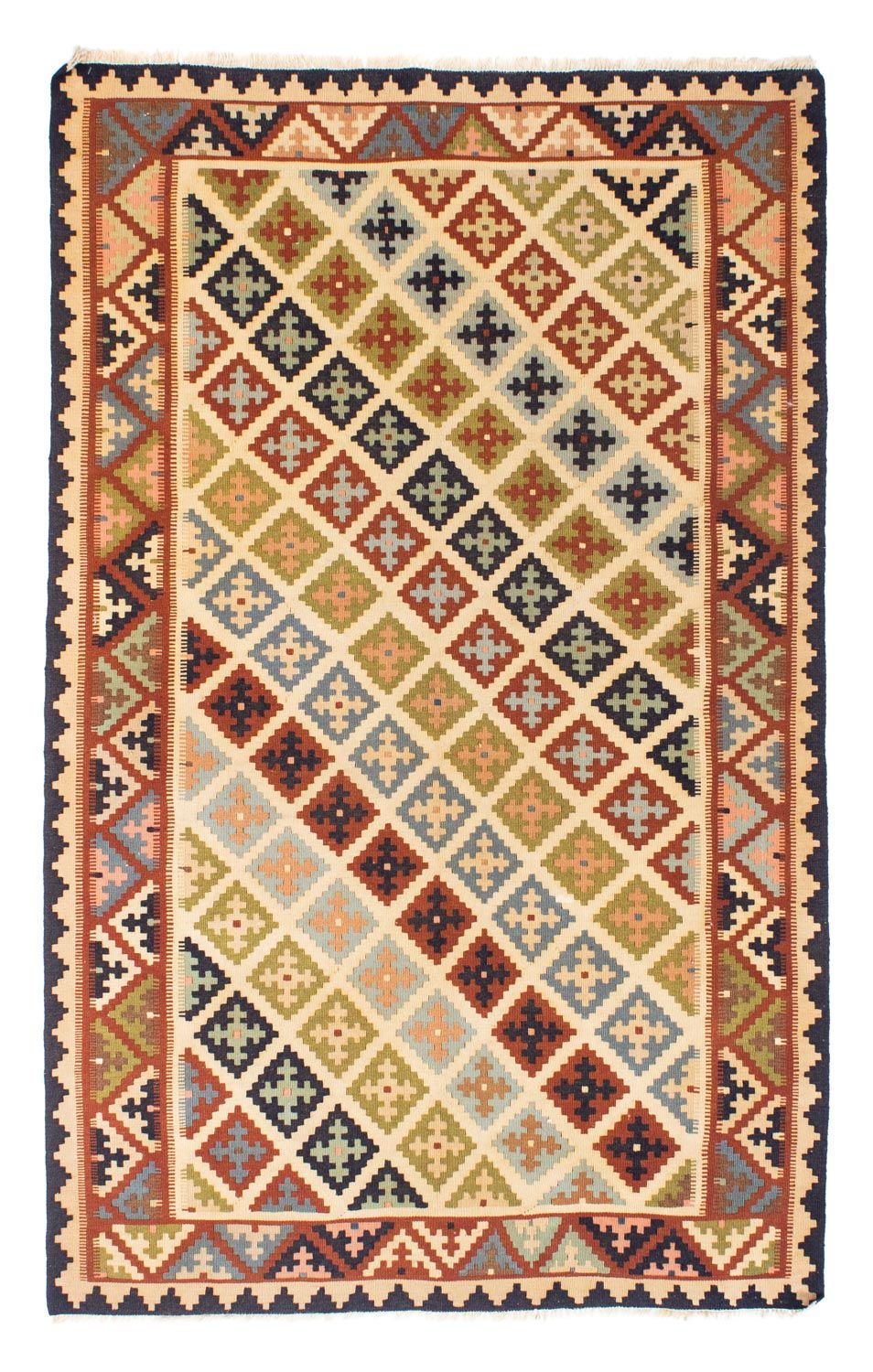 Kelim-tæppe - orientalsk - 204 x 129 cm - beige