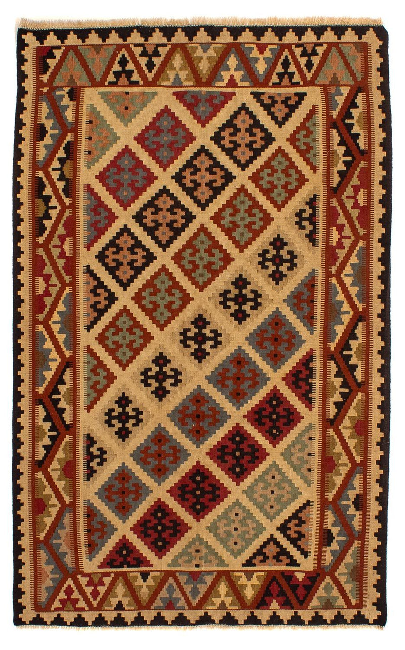 Kelim-tæppe - orientalsk - 188 x 124 cm - brun