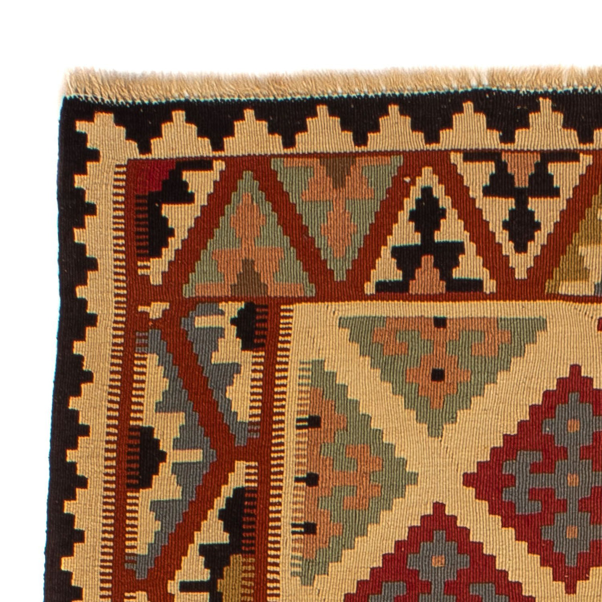 Kelim-tæppe - orientalsk - 188 x 124 cm - brun