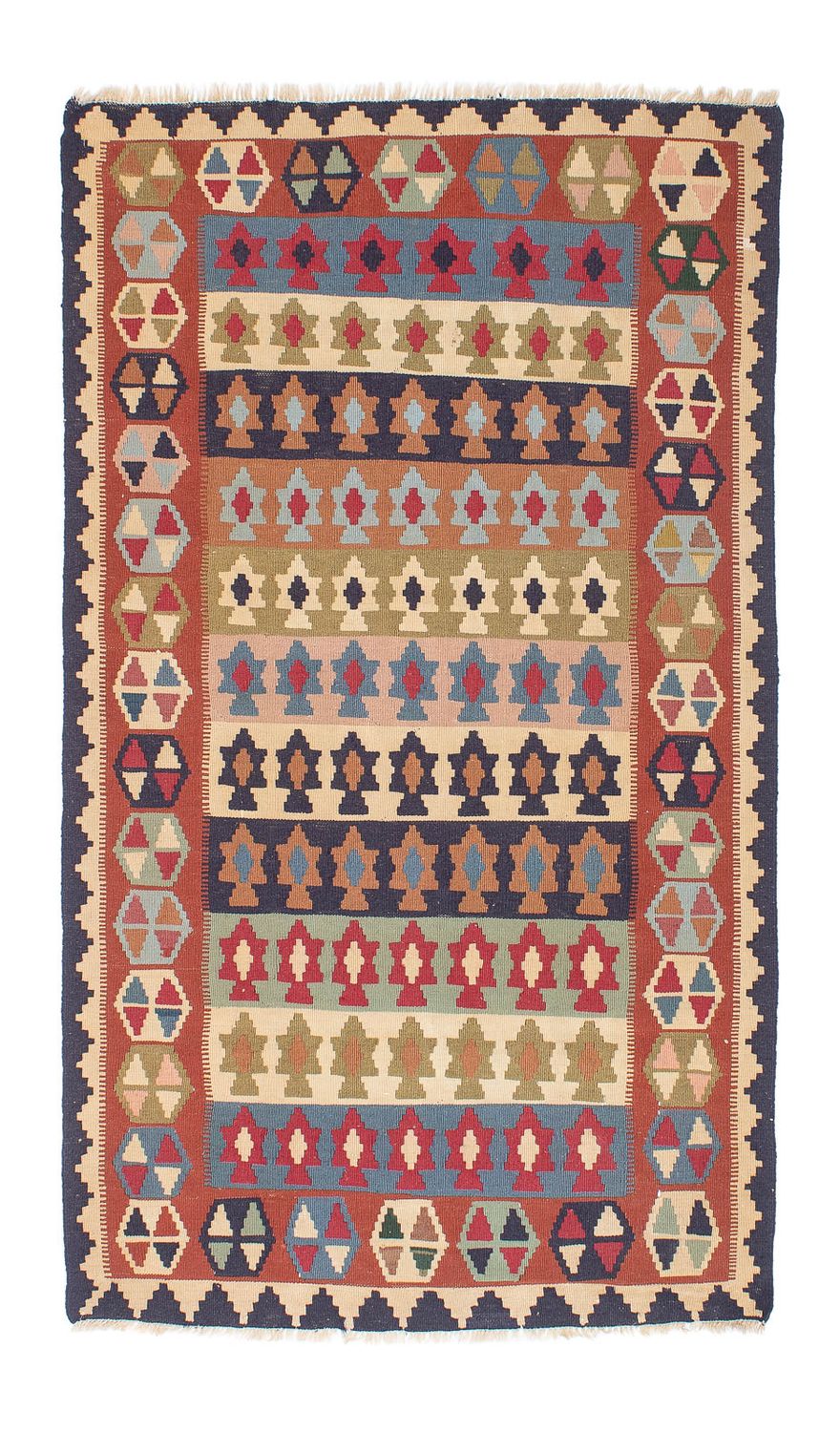 Kelim-tæppe - orientalsk - 194 x 114 cm - flerfarvet