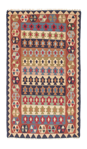 Kelim-tæppe - orientalsk - 194 x 114 cm - flerfarvet