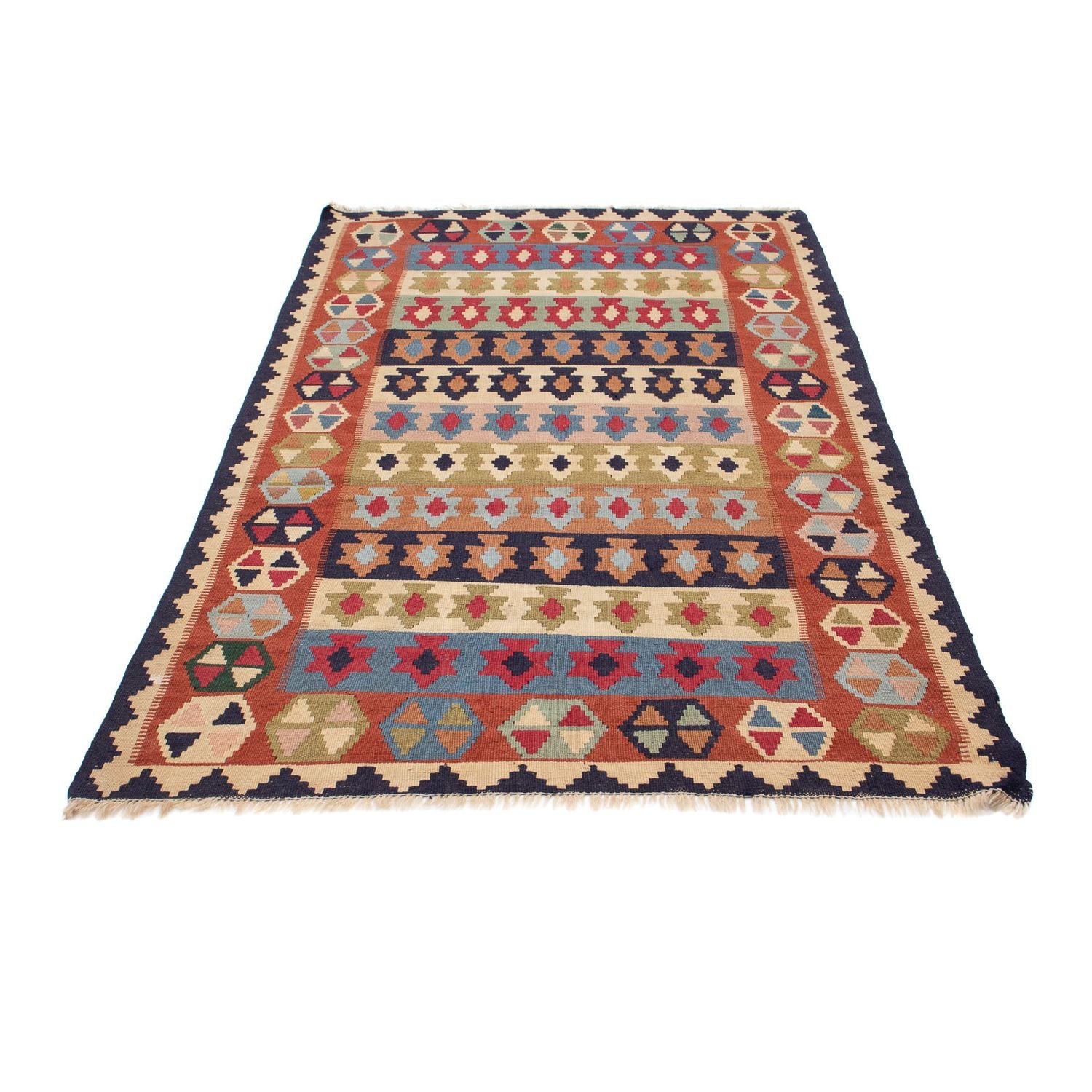 Kelim-tæppe - orientalsk - 194 x 114 cm - flerfarvet