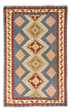 Kelim-tæppe - orientalsk - 200 x 130 cm - lyseblå