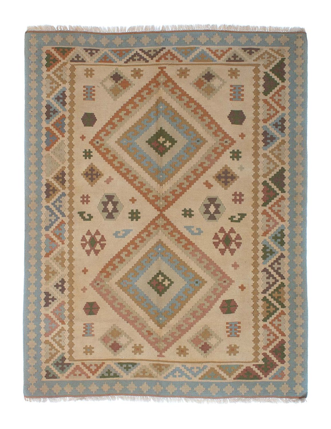 Kelim-tæppe - orientalsk - 187 x 152 cm - lys brun