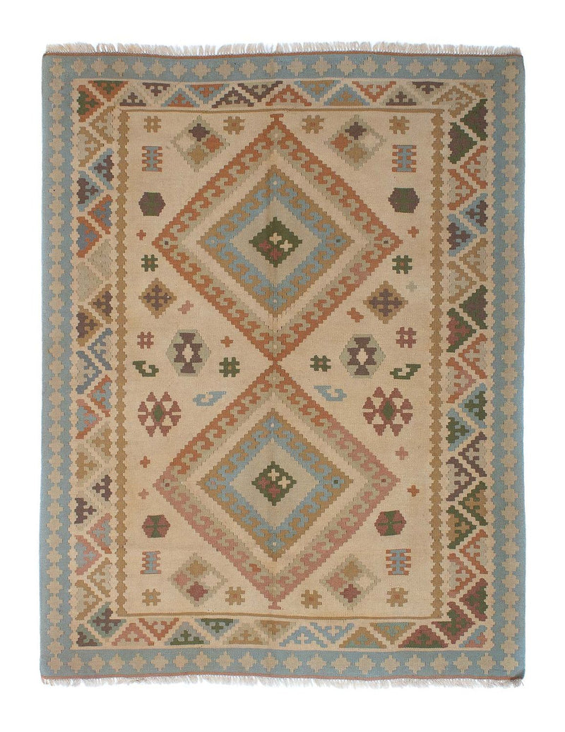 Kelim-tæppe - orientalsk - 187 x 152 cm - lys brun