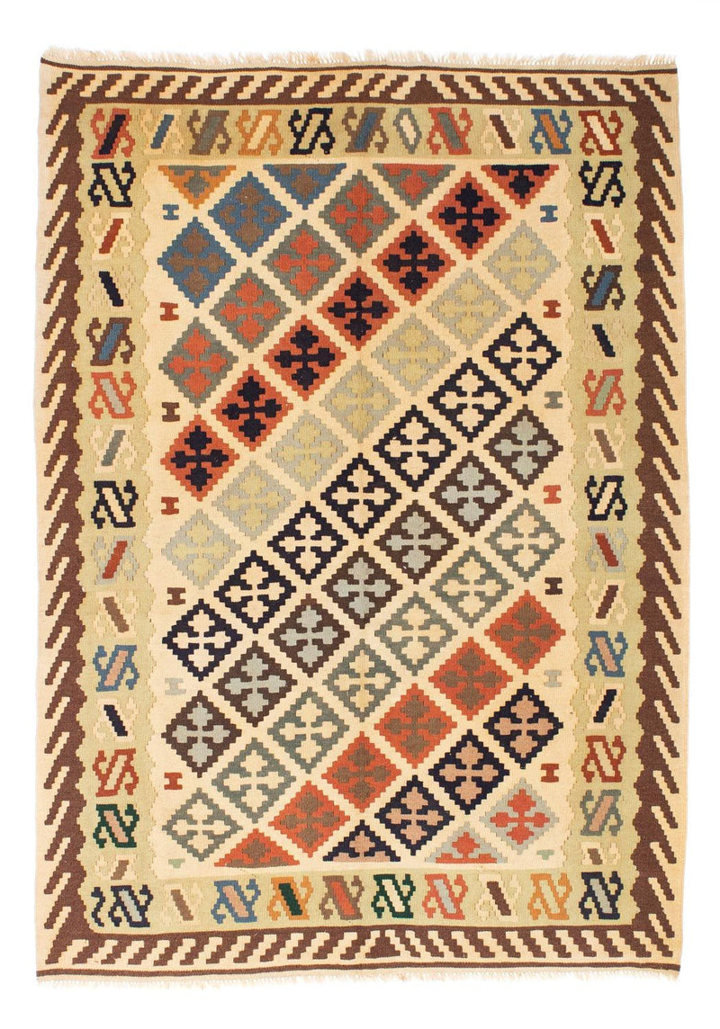Kelim-tæppe - orientalsk - 200 x 147 cm - beige
