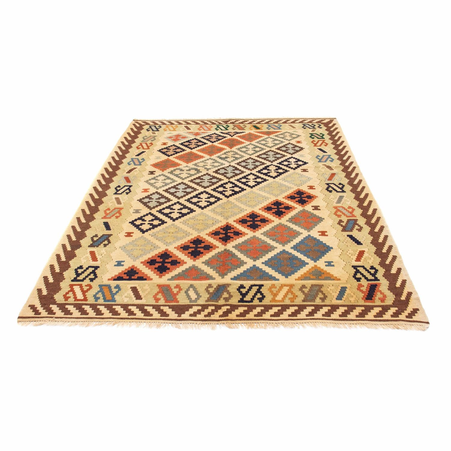 Kelim-tæppe - orientalsk - 200 x 147 cm - beige
