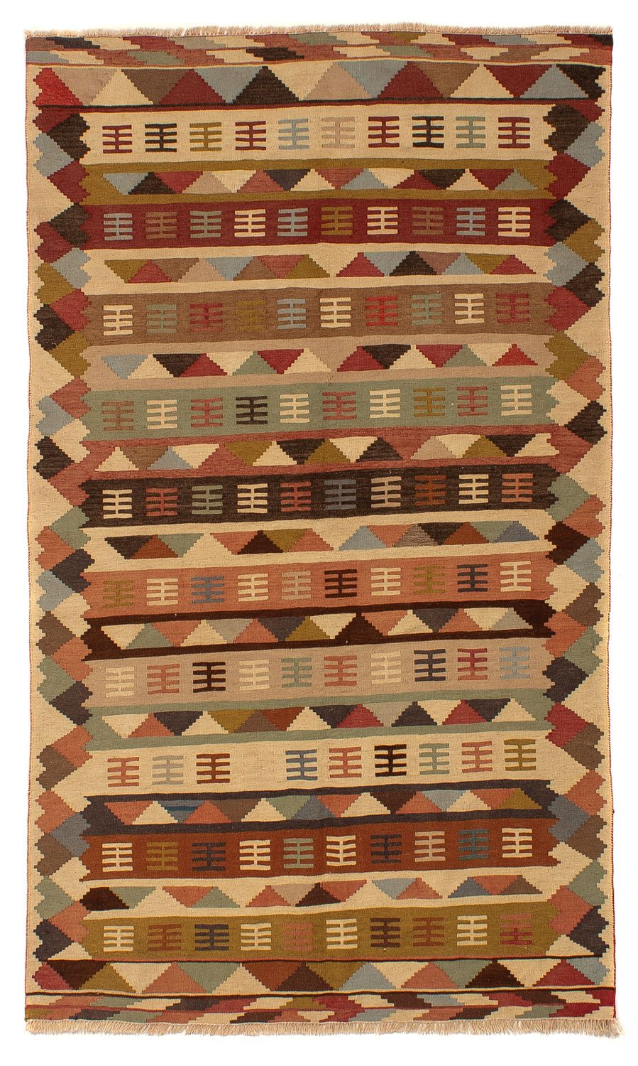 Kelim-tæppe - orientalsk - 191 x 125 cm - brun