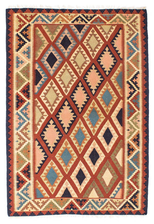 Kelim-tæppe - orientalsk - 182 x 121 cm - flerfarvet
