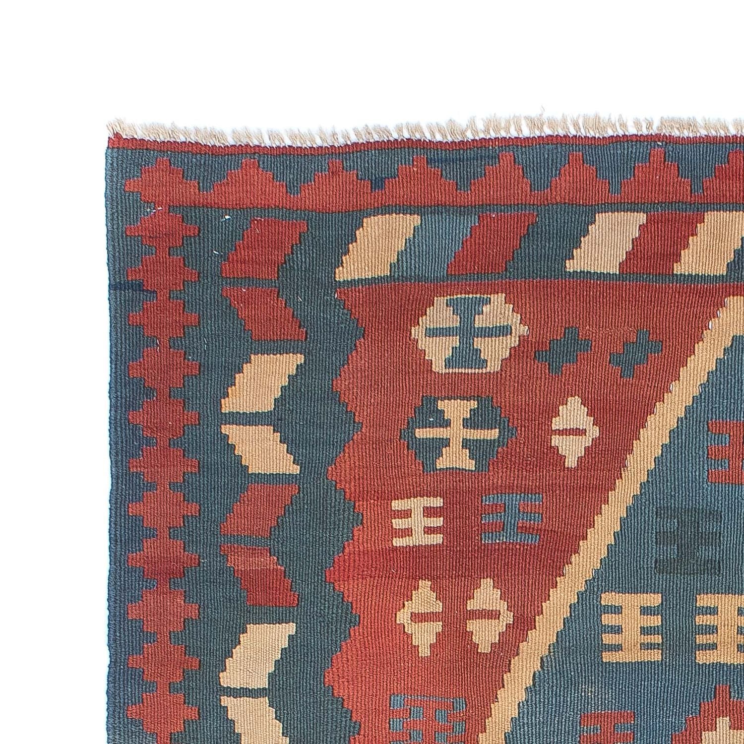 Kelim-tæppe - orientalsk - 167 x 114 cm - blå