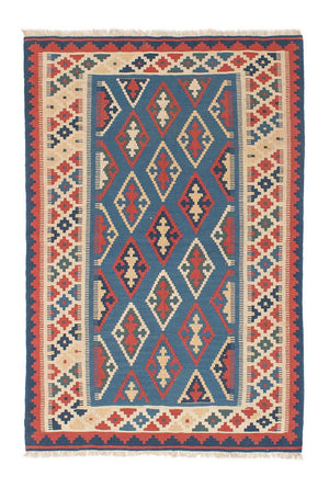 Kelim-tæppe - orientalsk - 168 x 114 cm - blå