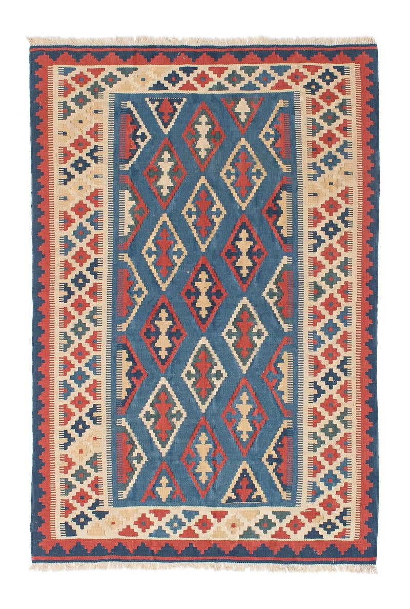 Kelim-tæppe - orientalsk - 168 x 114 cm - blå