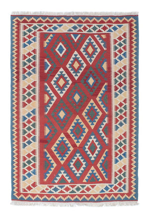 Kelim-tæppe - orientalsk - 186 x 125 cm - mørkerød