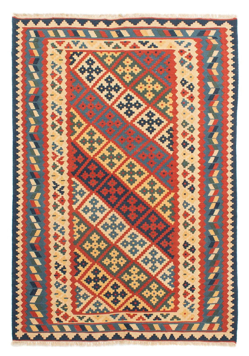 Kelim-tæppe - orientalsk - 208 x 158 cm - flerfarvet