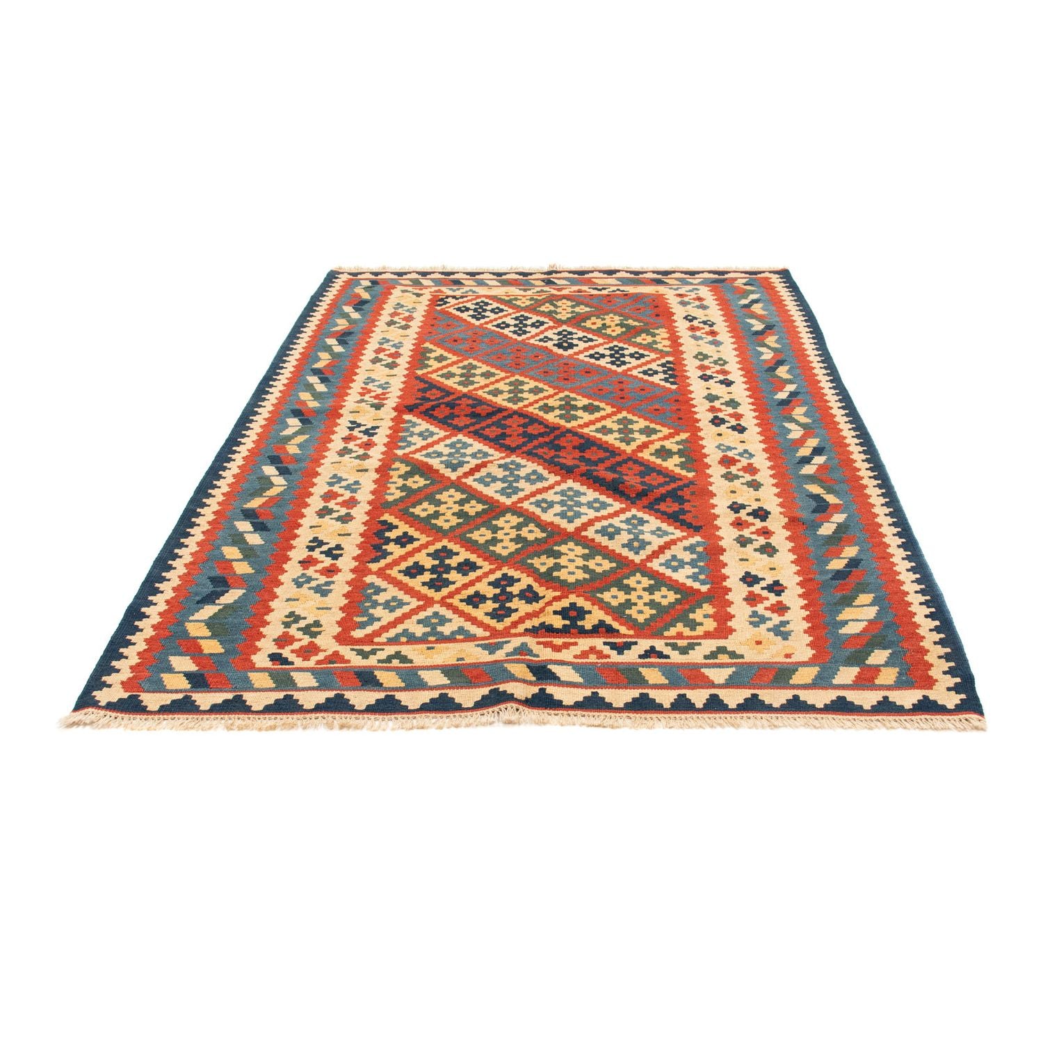 Kelim-tæppe - orientalsk - 208 x 158 cm - flerfarvet