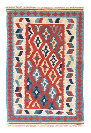 Kelim-tæppe - orientalsk - 152 x 100 cm - rød
