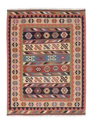 Kelim-tæppe - orientalsk - 144 x 105 cm - flerfarvet