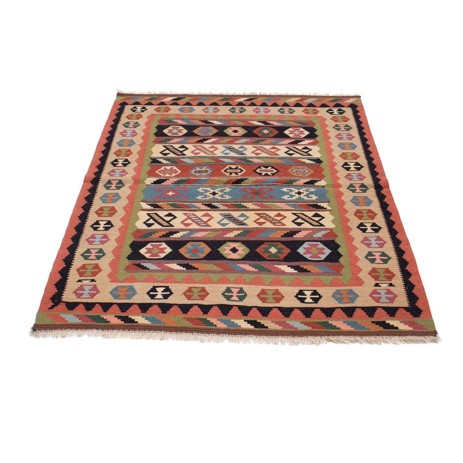 Kelim-tæppe - orientalsk - 144 x 105 cm - flerfarvet