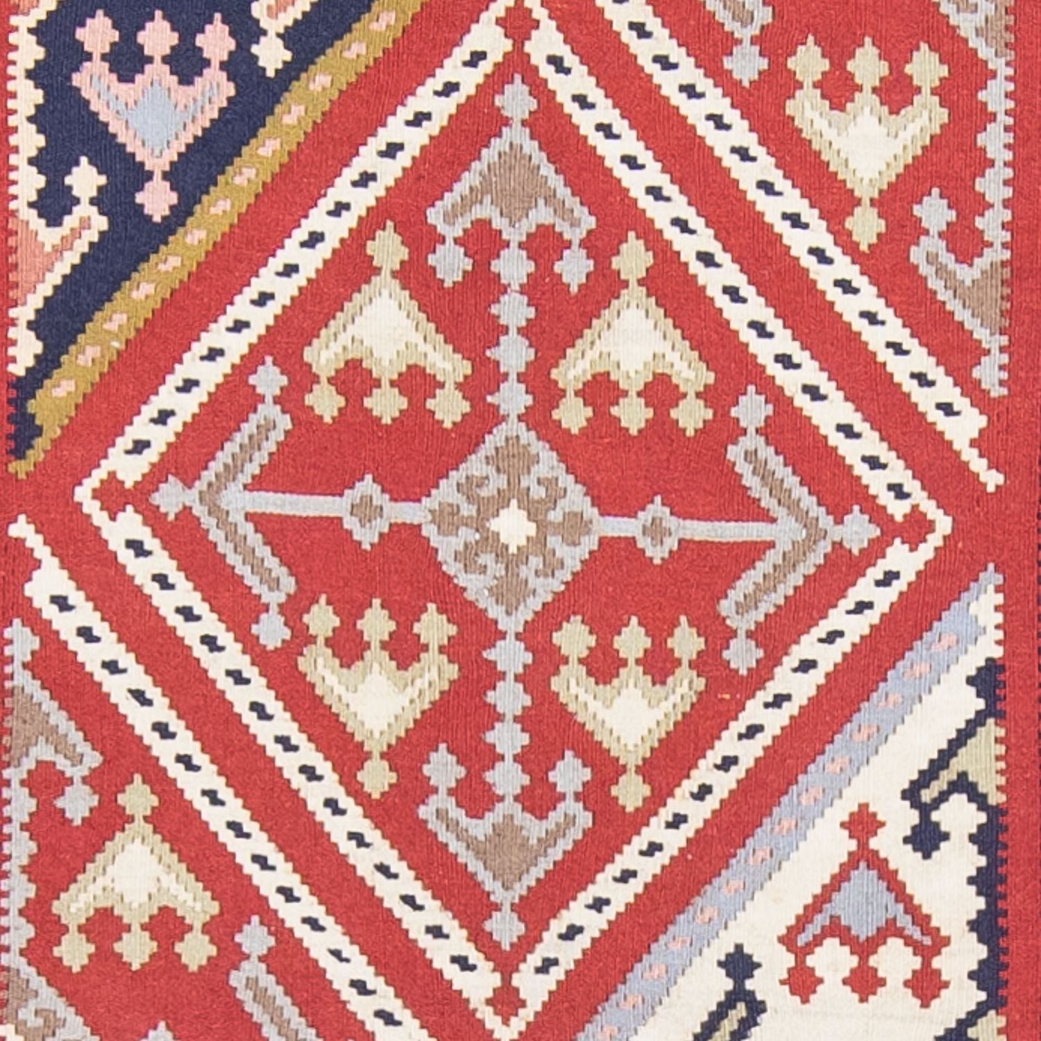 Løber Kelim-tæppe - orientalsk - 384 x 100 cm - flerfarvet