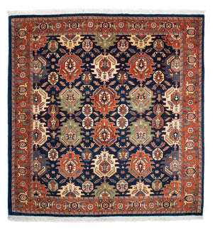 Gabbeh-tæppe - Kashkuli Persisk firkantet  - 205 x 200 cm - mørkeblå