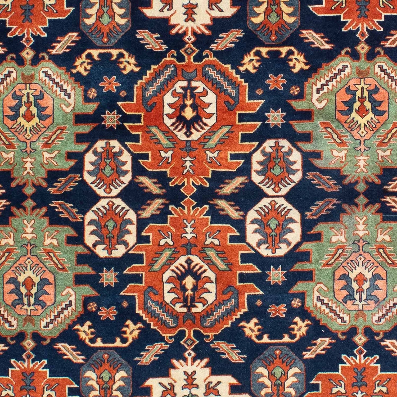 Gabbeh-tæppe - Kashkuli Persisk firkantet  - 205 x 200 cm - mørkeblå