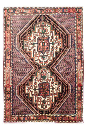 Persisk tæppe - Nomadisk - 199 x 133 cm - lysrød