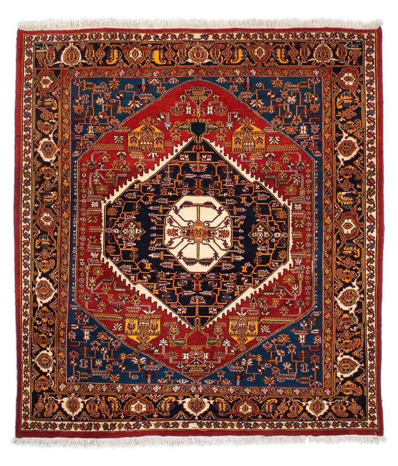 Gabbeh-tæppe - Kashkuli Persisk - 200 x 180 cm - mørkerød
