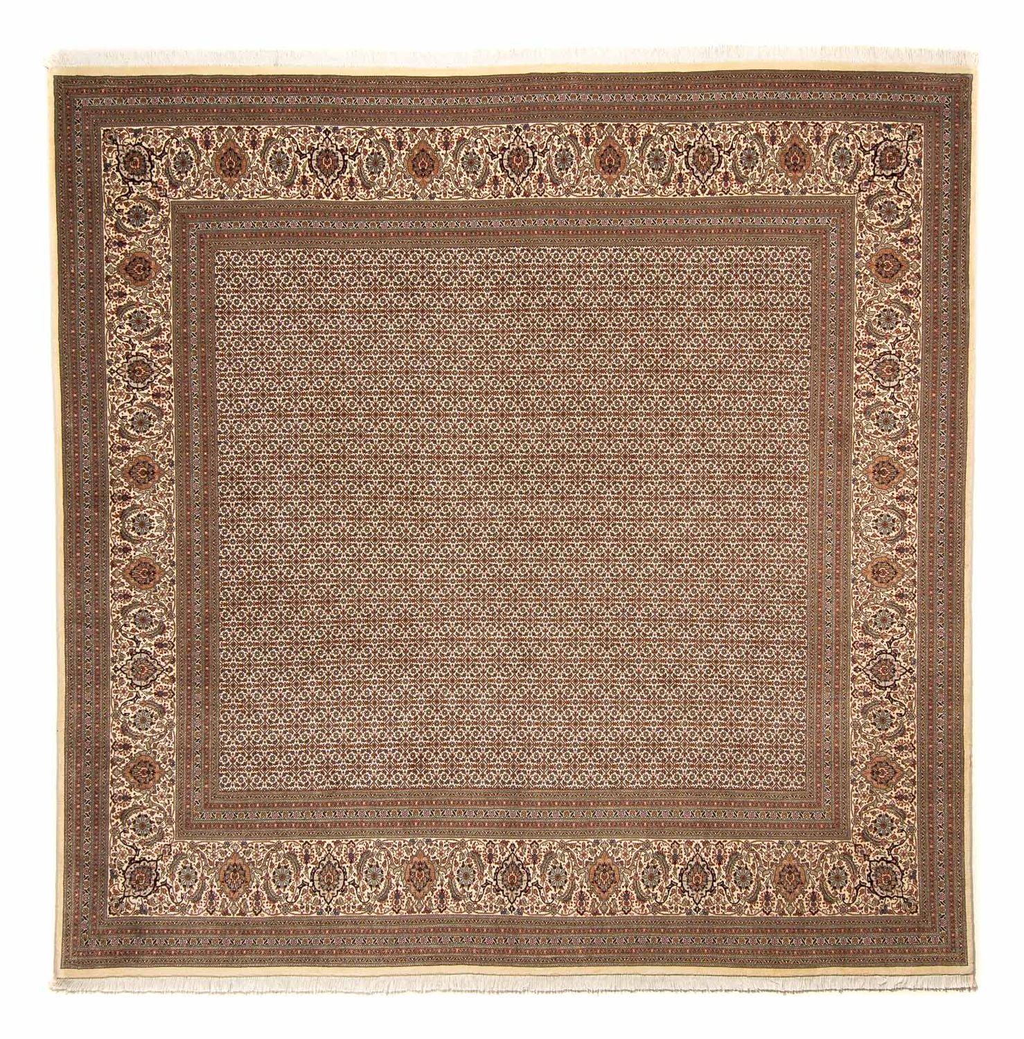 Persisk tæppe - Tabriz firkantet  - 258 x 251 cm - lys brun