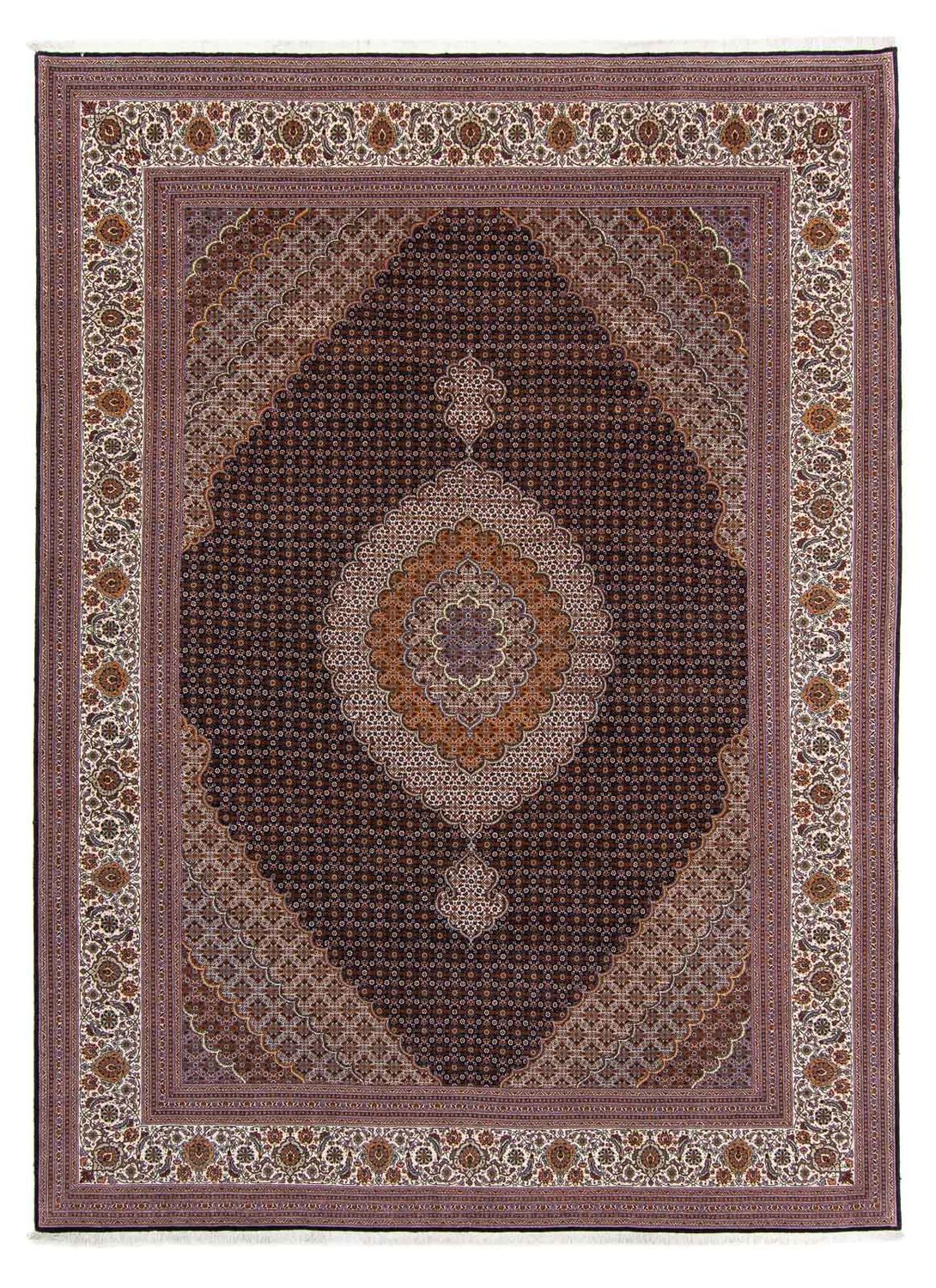 Persisk tæppe - Tabriz - 340 x 255 cm - mørkebrun