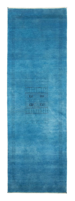 Løber Gabbeh Tæppe - Loribaft Persisk - 246 x 77 cm - blå