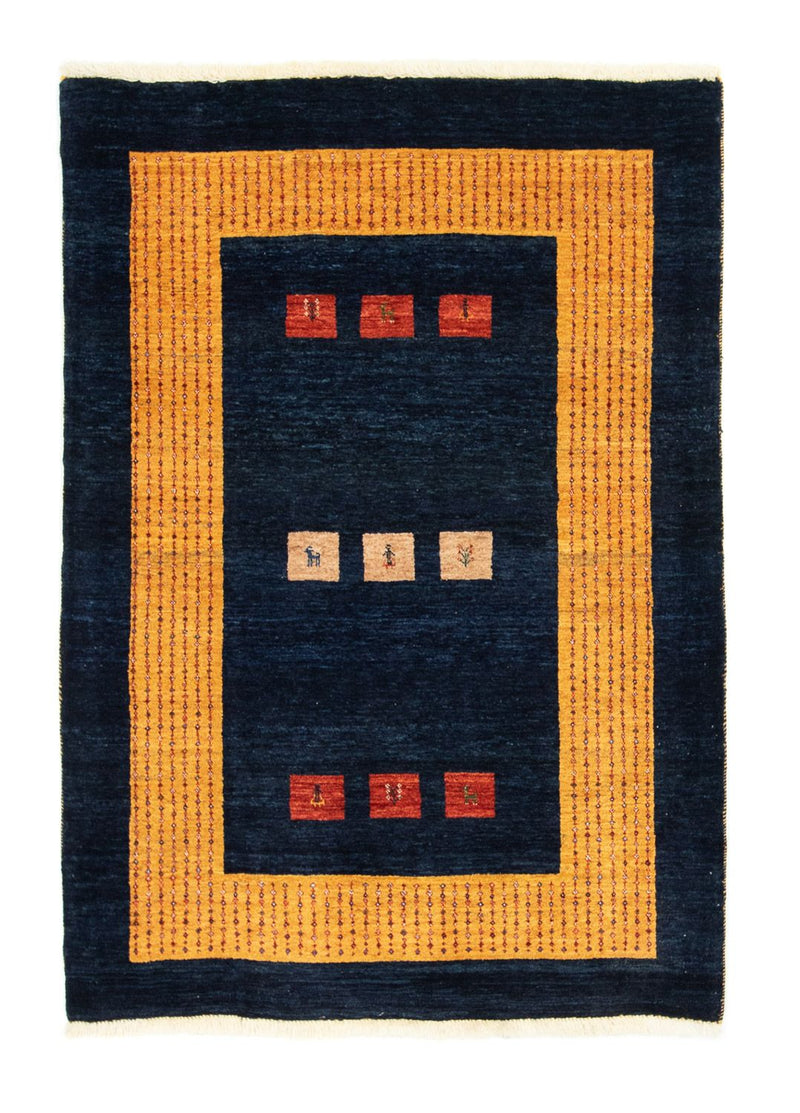Gabbeh Tæppe - Loribaft Persisk - 152 x 105 cm - mørkeblå