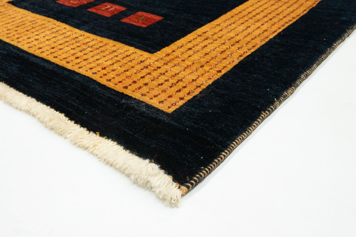 Gabbeh Tæppe - Loribaft Persisk - 152 x 105 cm - mørkeblå