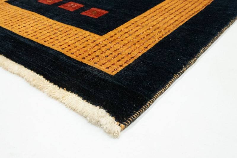 Gabbeh Tæppe - Loribaft Persisk - 152 x 105 cm - mørkeblå