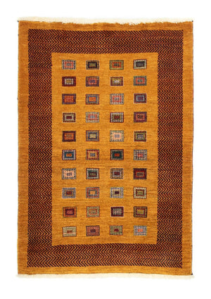 Gabbeh Tæppe - Loribaft Persisk - 150 x 102 cm - guld
