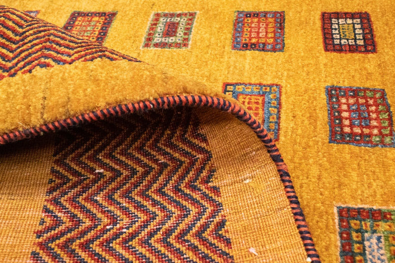 Gabbeh Tæppe - Loribaft Persisk - 150 x 102 cm - guld