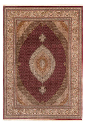 Persisk tæppe - Tabriz - 358 x 253 cm - mørkerød