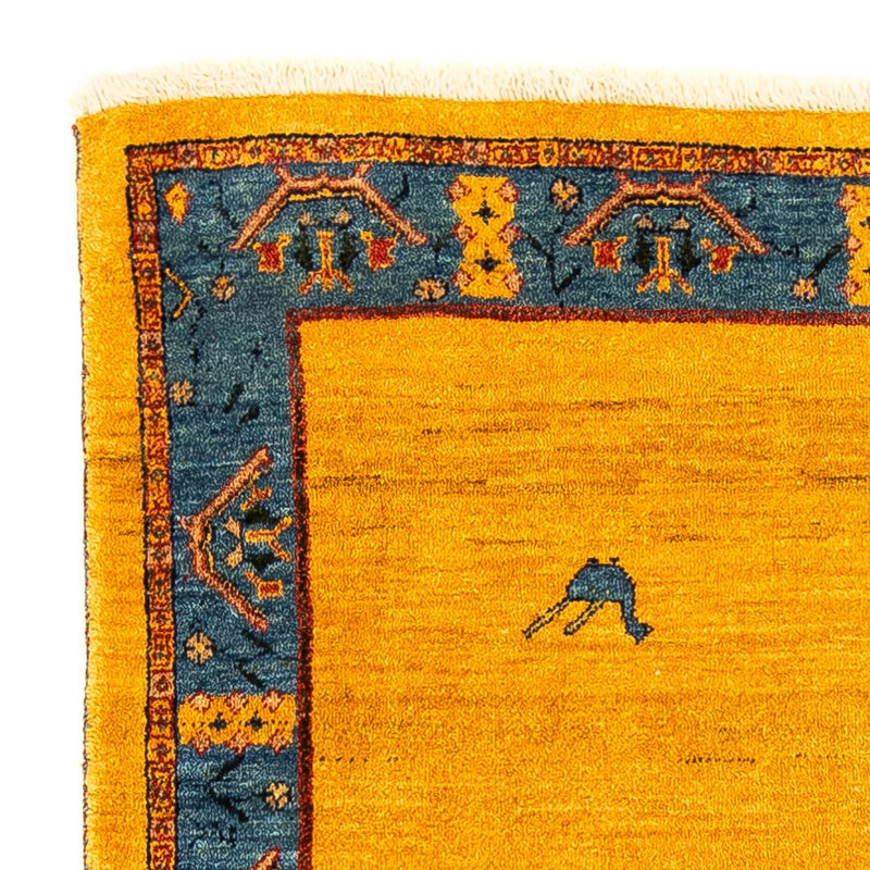 Gabbeh Tæppe - Loribaft Persisk - 143 x 109 cm - guld