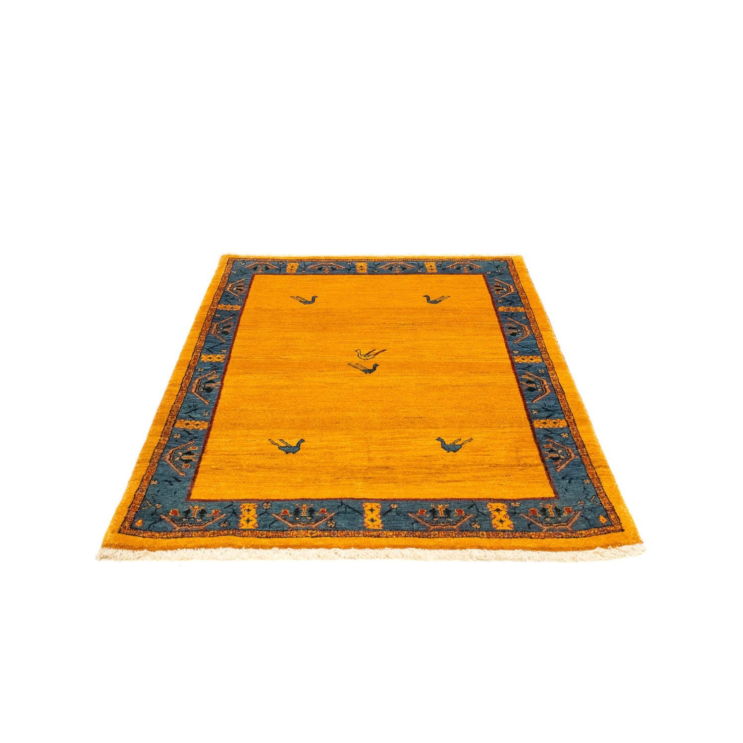 Gabbeh Tæppe - Loribaft Persisk - 143 x 109 cm - guld