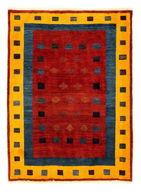 Gabbeh Tæppe - Loribaft Persisk - 145 x 112 cm - mørkerød