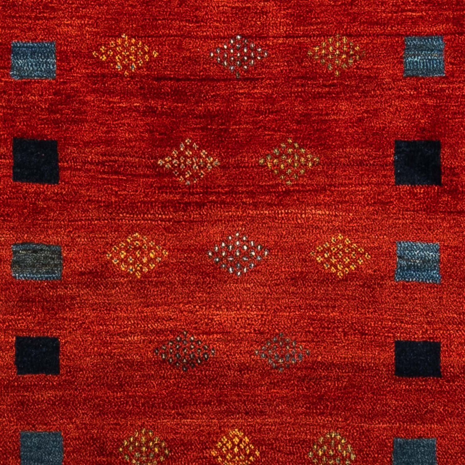 Gabbeh Tæppe - Loribaft Persisk - 145 x 112 cm - mørkerød