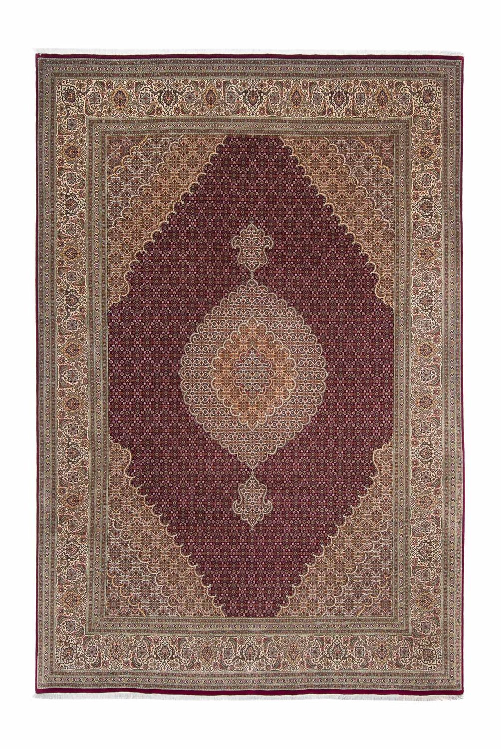 Persisk tæppe - Tabriz - 300 x 200 cm - mørkerød