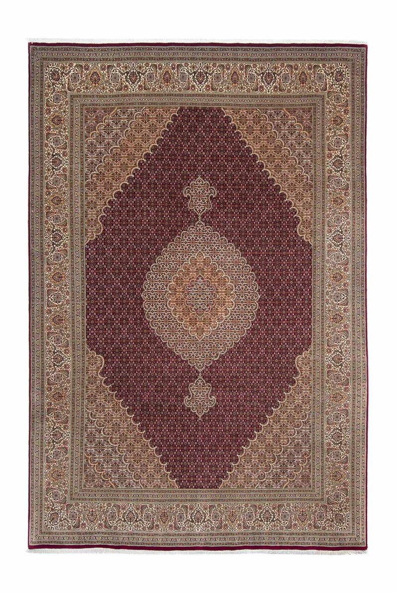 Persisk tæppe - Tabriz - 300 x 200 cm - mørkerød