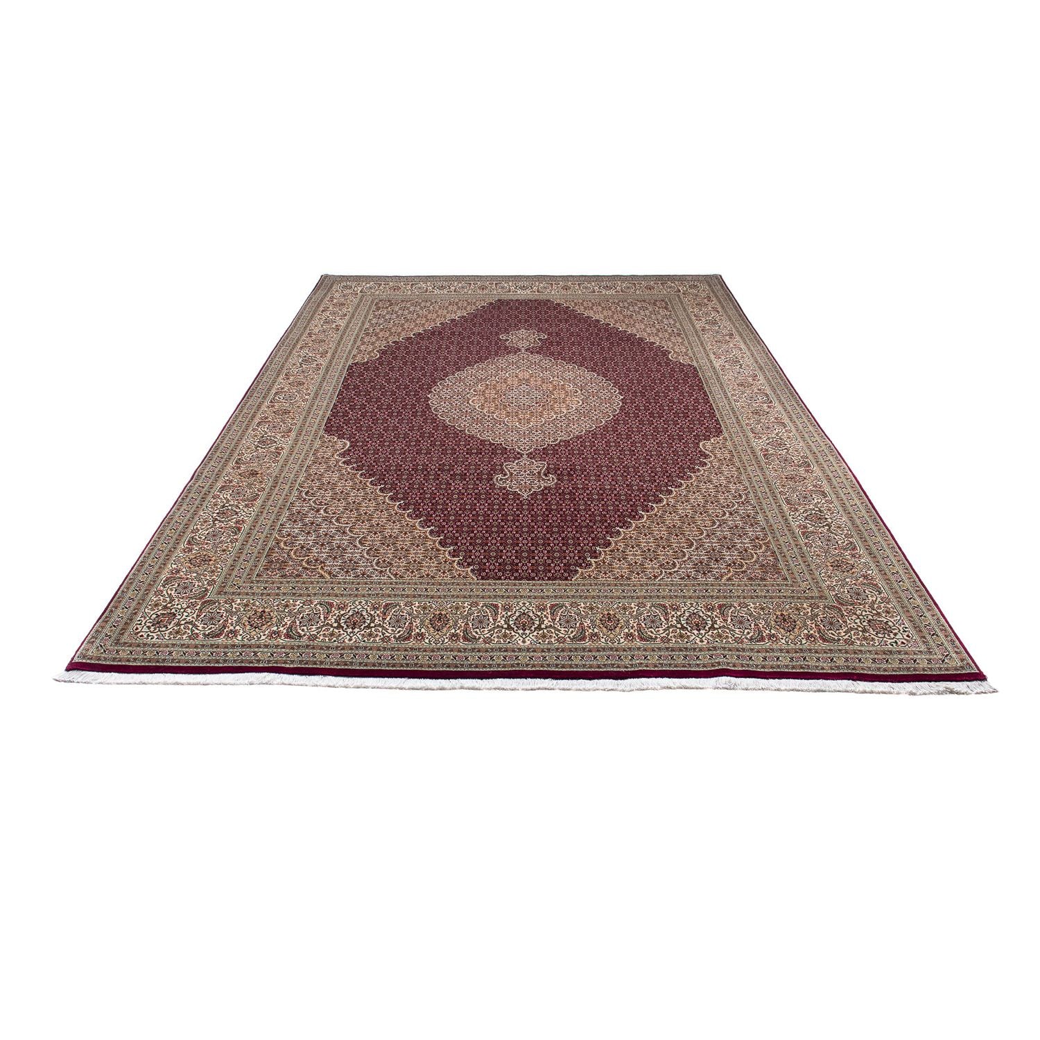 Persisk tæppe - Tabriz - 300 x 200 cm - mørkerød