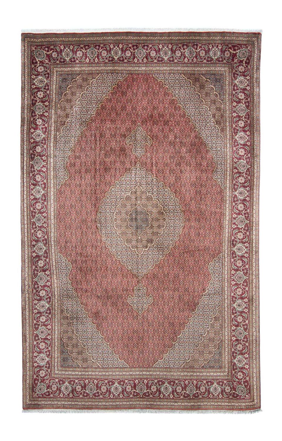 Persisk tæppe - Tabriz - 303 x 200 cm - lysrød