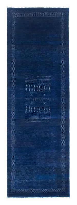 Løber Gabbeh Tæppe - Loribaft Persisk - 242 x 80 cm - mørkeblå